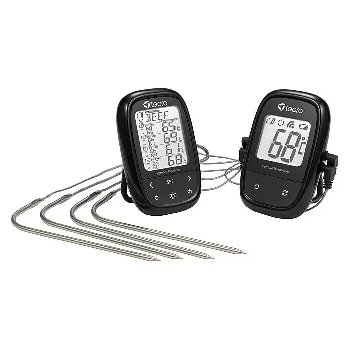 Tepro Grill-Thermometer Funk - 6 -tlg., Digital - Diagonale Ansicht