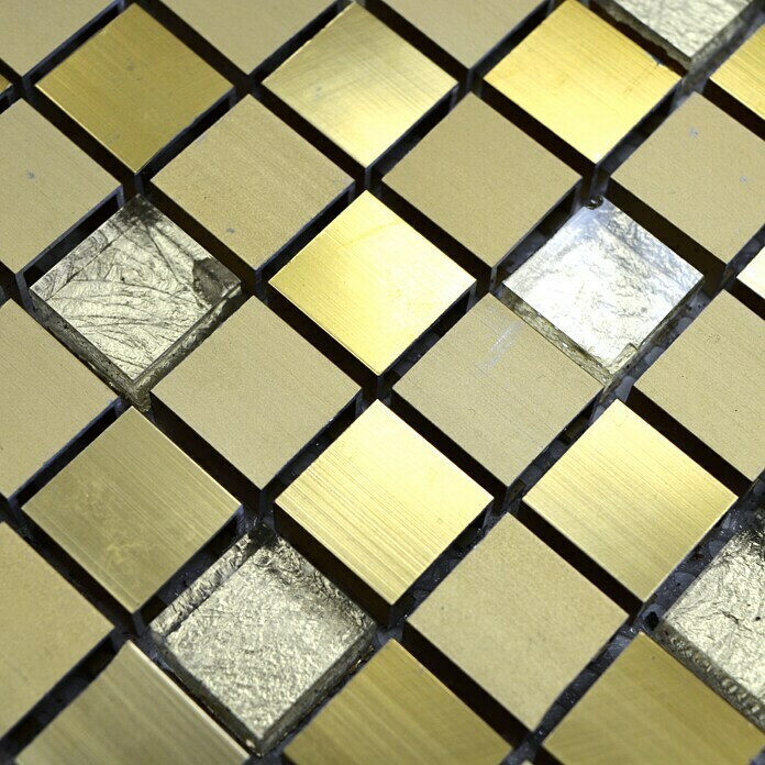 Mozaïektegel Quadrat ALF A307 (30 x 30 cm, Goud, Mat)