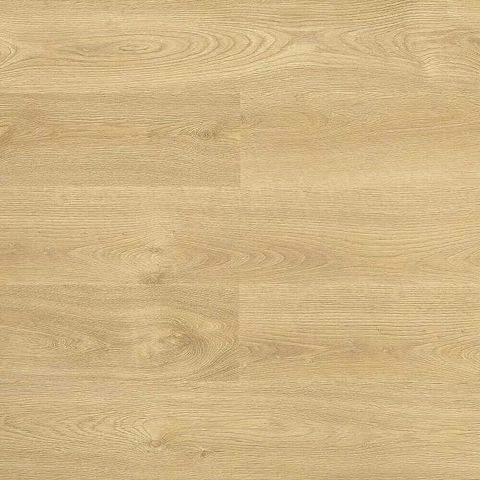 LOGOCLIC Laminado Roble Olsen - 1.380 x 193 x 8 mm, Roble, AC5 - Patrón de suelo laminado claro. Textura de madera en un tono cálido y ligero, ideal para interiores modernos. La superficie se ve natural y acogedora.