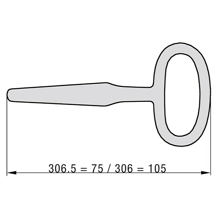 Basi Vierkantschlüssel 306.5 (Passend für: Zungenschlösser) | BAUHAUS