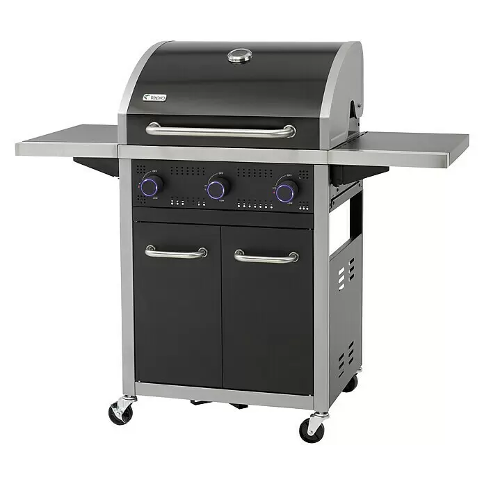 Tepro Gasgrill Seattle - Grillfläche (B x T): 61 x 43 cm, 9,6 kW, Anzahl Brenner: 3 - Diagonale Ansicht