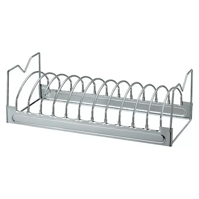 Tepro Spare-Rib-Halter - L x B x H: 38 x 16,5 x 12 cm, Metall - Silbernes Metall-Geschirrabtropfgestell mit mehreren aufrechten Trennwänden zum Trocknen von Tellern.