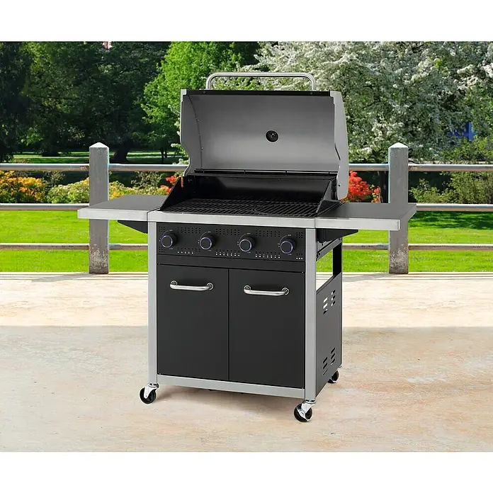 Tepro Gasgrill Seattle - Grillfläche (B x T): 71 x 43 cm, 12,8 kW, Anzahl Brenner: 4 - Dieser hochwertige Grill mit Edelstahlgehäuse und geräumigem Innenraum ist ideal für Grillabende im Freien.