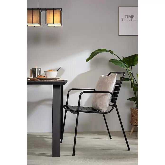 Sunfun Melina Gartensessel - Stahl, Schwarz, B x T x H: 56,5 x 64,5 x 84 cm - Stimmungsaufnahme