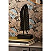 Dekofigur Blatt Teakholz (L x B x H: 12 x 18 x 48 cm, Schwarz, Holz) | BAUHAUS
