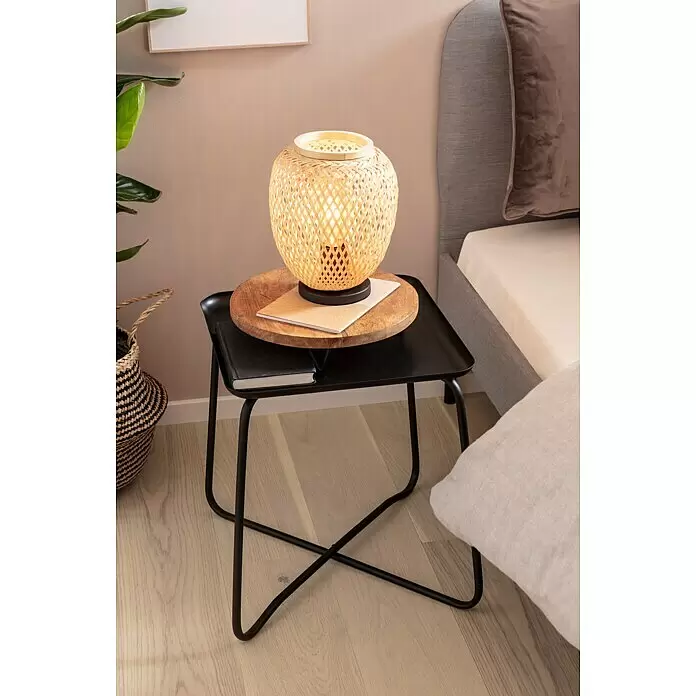 Beistelltisch Knock Down - L x B x H: 42 x 42 x 45 cm, Schwarz, Metall - Stimmungsaufnahme