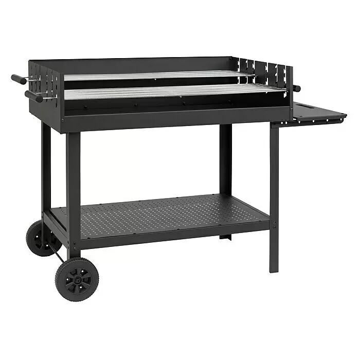 Tepro Holzkohlegrill Atlanta - Grillfläche (B x T): 98 x 56 cm, Schwarz - Diagonale Ansicht