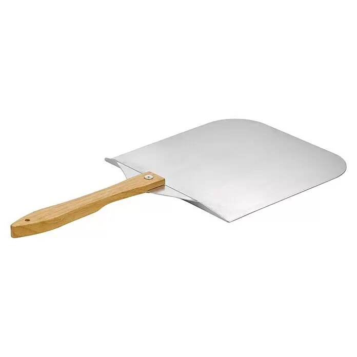 Tepro Pizzaofen Danbury - Grillfläche (B x T): 33 x 33 cm - Silberner Metall-Pizzaschieber mit hellem Holzgriff zum Backen von Pizzen.