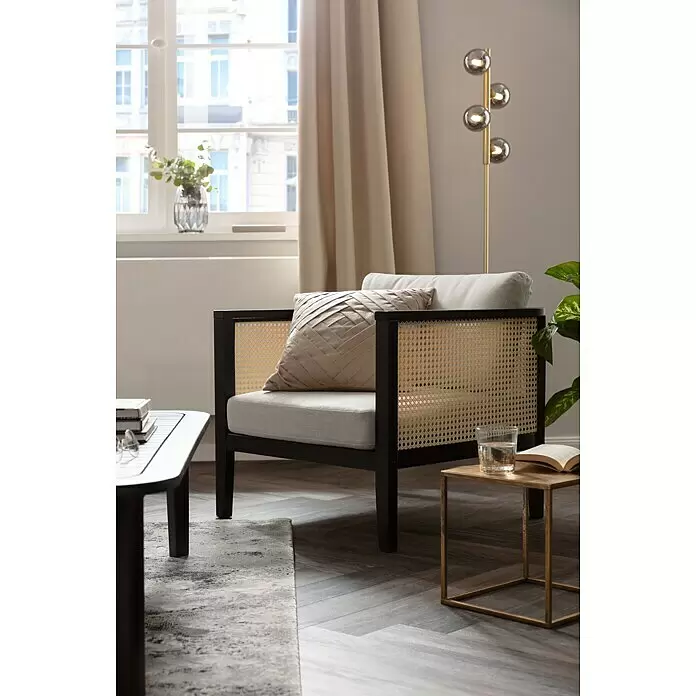 Sunfun Loungesessel Coralie - B x T x H: 72 x 71 x 73 cm, Mattschwarz/Grau - Stimmungsaufnahme