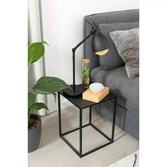 Eglo Priddy Tischleuchte Priddy - 60 W, L x B x H: 15,5 x 15,5 x 42,5 cm, Schwarz, Weiß, E27 - Stimmungsaufnahme