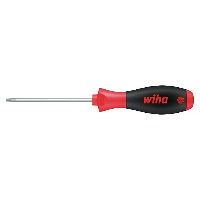 Wiha Schraubendreher SoftFinish® - TX 15, Klingenlänge: 80 mm - Wiha Torx Schraubendreher mit rotem und schwarzem Griff. Für präzises Schrauben, ideal für Werkstatt und Heimwerker.