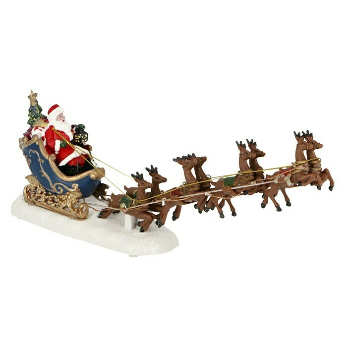 Konstsmide LED-Dekoleuchte (Weihnachtsmann im Rentierschlitten, L x B x H: 35,5 x 6,5 x 14 cm, Polyresin)