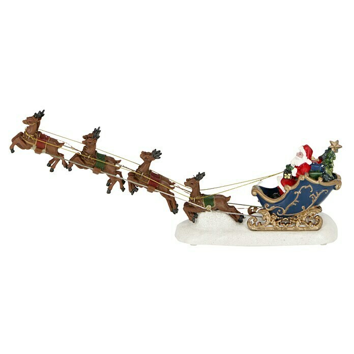 Konstsmide LED-Dekoleuchte (Weihnachtsmann im Rentierschlitten, L x B x H: 35,5 x 6,5 x 14 cm, Polyresin)