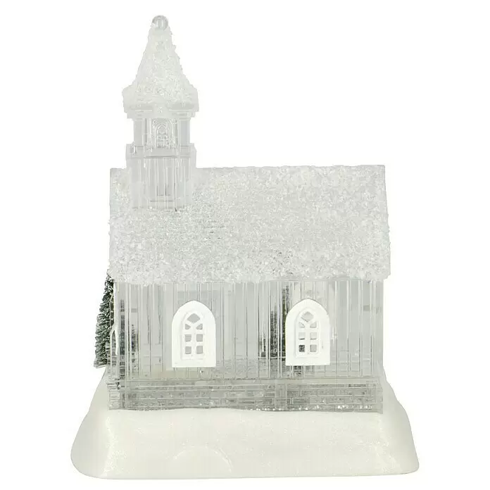 Markslöjd LED-Schneelaterne Kapelle - Innen, Transparent, 14 x 17 x 23 cm, Batteriebetrieben - Rückansicht