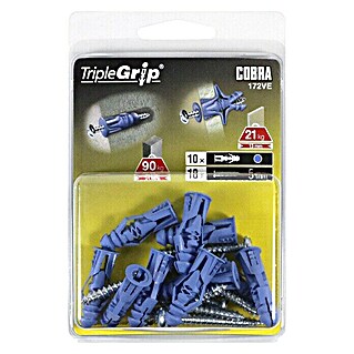 Cobra Universaldübel Triple Grip 172VE (Polyethylen, 10 Stk., Mit Rand)