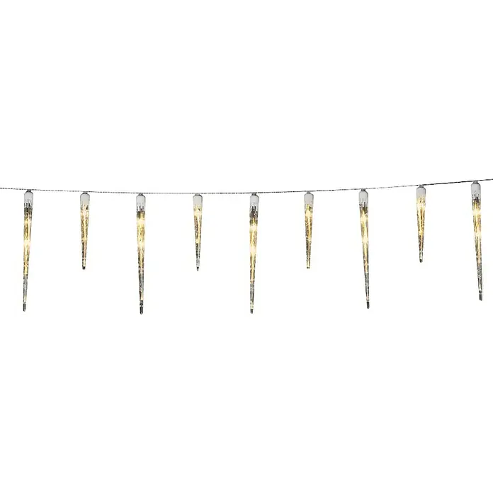 Konstsmide LED-Lichtervorhang Eiszapfen - Außen, 13,75 m, Bernstein, 24 Stk., Netzbetrieben - Dekorative Lichterkette mit Eiszapfen-Design. Die Eiszapfen sind beleuchtet und sorgen für eine festliche Stimmung in jedem Raum.