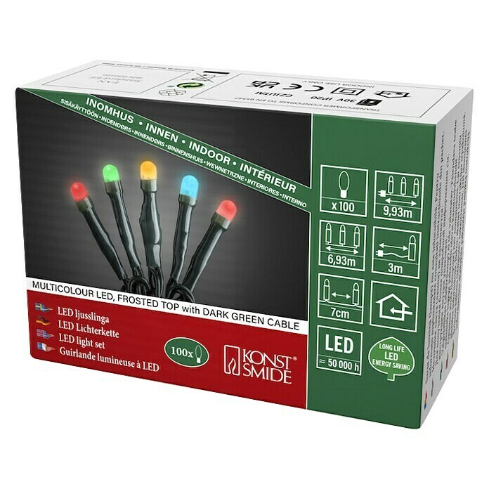 Konstsmide LED-Lichterkette (Innen, 100-flammig, 6,93 m, Bunt)