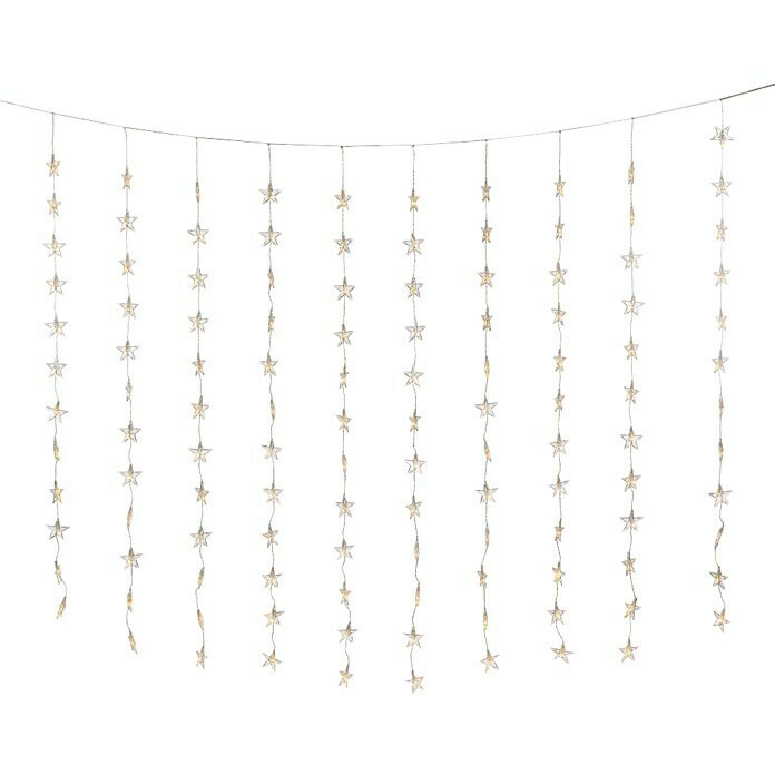 Konstsmide LED-Lichtervorhang Sterne (Innen, 6,4 m, Bernstein, 120 Stk., Netzbetrieben) | BAUHAUS