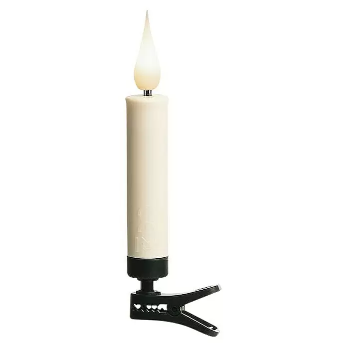 Konstsmide LED-Weihnachtskerzen - 1,6 cm, Weiß, Lichtfarbe: Warmweiß, 12 Stk., IP20 - Vorderansicht