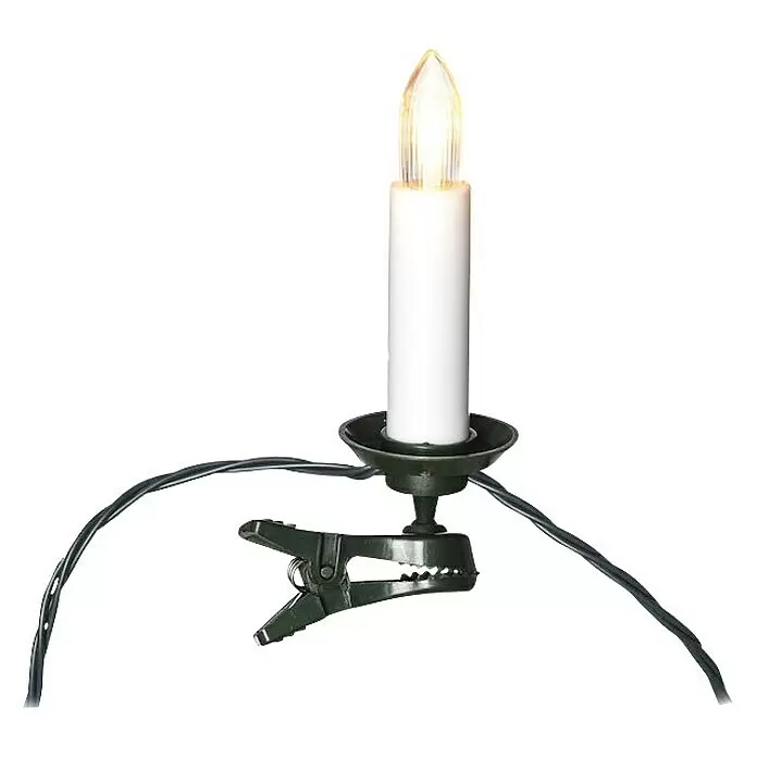 Konstsmide LED-Weihnachtskerzen - 15,5 m, Weiß, Lichtfarbe: Bernstein, Anzahl Leuchtmittel: 16 Stk., IP20 - Vorderansicht