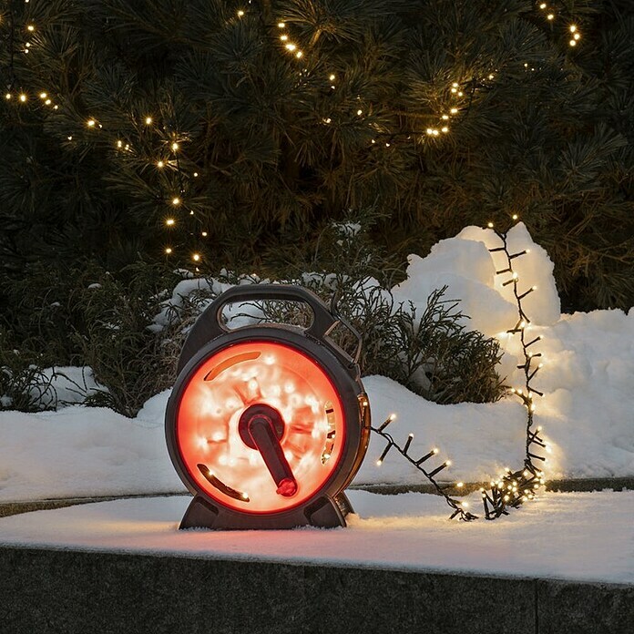 Konstsmide LED-Lichterkette auf Kabeltrommel (Außen, Lichtfarbe: Bernstein, Anzahl Leuchtmittel: 1 000 Stk., Netzbetrieben, 21,98 m) | BAUHAUS