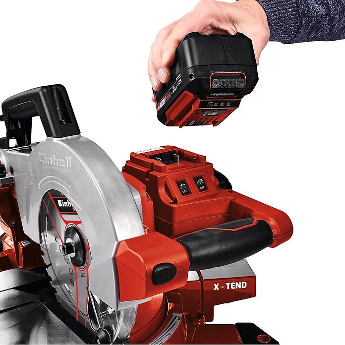 Einhell Power X-Change Akku-Kappzugsäge TE-MS 18/210 (18 V, Ohne Akku, Durchmesser Sägeblatt: 210 mm, Leerlaufdrehzahl: 3.000 U/min)