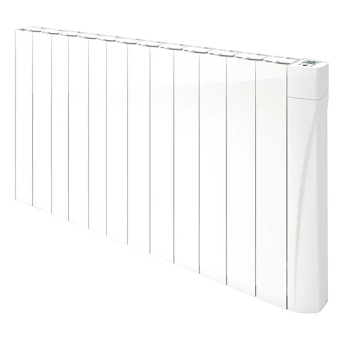 Voltomat HEATING Emisor térmico de fluido VOLT - 1.500 W, Blanco, 9,8 x 106,9 x 57,5 cm, Fluido - Un radiador eléctrico blanco de pared con pantalla digital, diseñado para una calefacción eficiente del hogar.