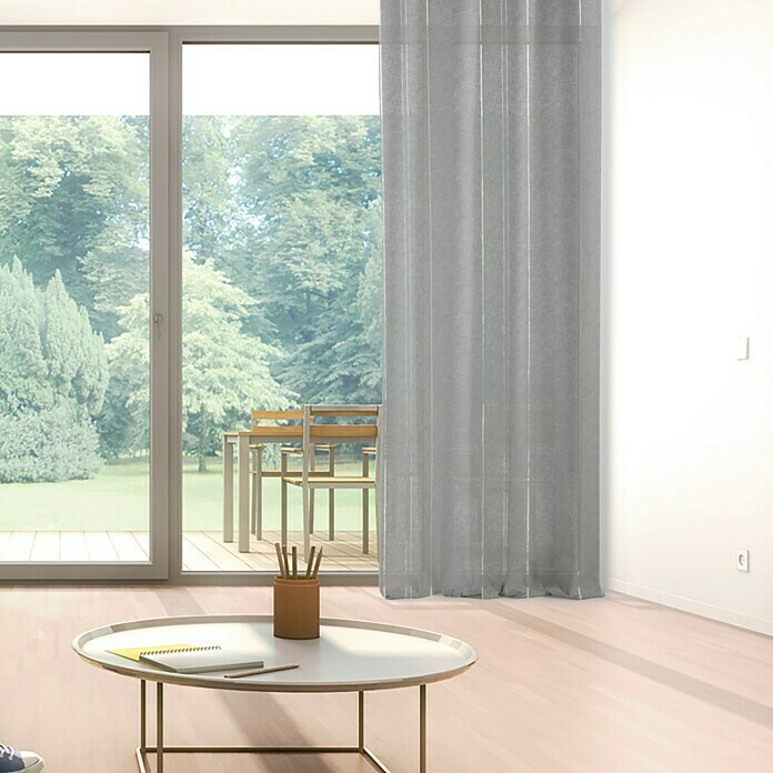 Visillo para ventana Ophelie (140 x 250 cm, 100% poliéster, Gris)