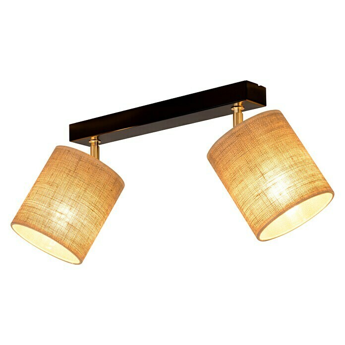 Britop Lighting Deckenstrahler Jute (L x B x H: 52 x 13 x 25 cm, Schwarz/Beige, E27, 2 Stk.) | BAUHAUS