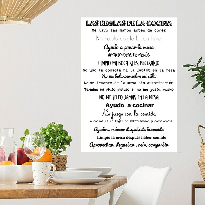 Adhesivos decorativos Reglas de la cocina (68 x 48 cm) | BAUHAUS