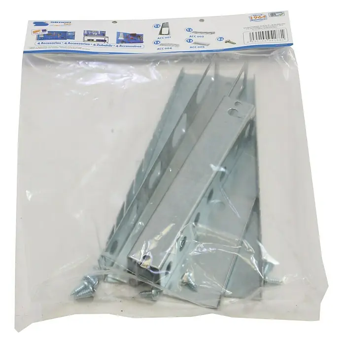 Simonrack Panelclick Juego de ganchos para panel perforado - 4 pzs. - Soportes metálicos empaquetados con tornillos. Ideal para proyectos de taller y almacenamiento. Fácil montaje para mayor estabilidad.