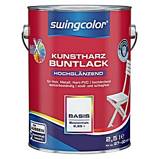 swingcolor Mix Buntlack Kunstharz für Außen (Basismischfarbe 3, 2,5 l, Hochglänzend, Lösemittelbasiert)