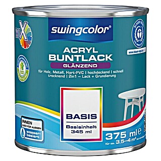 swingcolor Mix Buntlack Acryl (Basismischfarbe 1, 375 ml, Glänzend, Wasserbasiert)