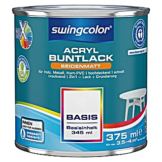 swingcolor Mix Buntlack Acryl (Basismischfarbe 4, 375 ml, Seidenmatt, Wasserbasiert)