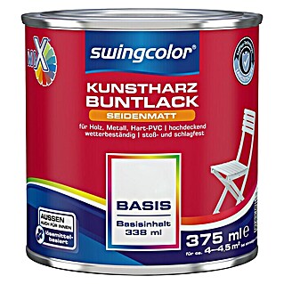 swingcolor Mix Buntlack Kunstharz für Außen (Basismischfarbe 3, 375 ml, Seidenmatt, Lösemittelbasiert)
