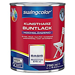 swingcolor Mix Buntlack Kunstharz für Außen (Basismischfarbe 1, 750 ml, Hochglänzend, Lösemittelbasiert)