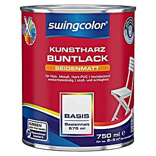 swingcolor Mix Buntlack Kunstharz für Außen (Basismischfarbe 3, 750 ml, Seidenmatt, Lösemittelbasiert)