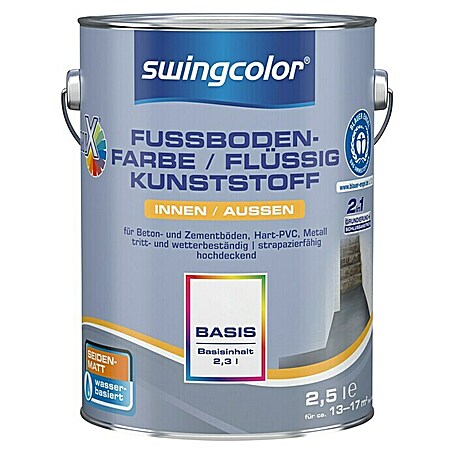 swingcolor Mix Flüssigkunststoff / Fußbodenfarbe (Basismischfarbe 1, 2,5 l, Seidenmatt, Wasserbasiert)