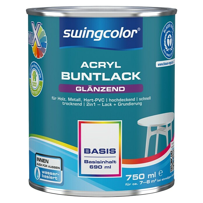 swingcolor Mix Buntlack 2in1 (Basismischfarbe, 750 ml, Hochglänzend)