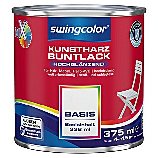 swingcolor Mix Buntlack Kunstharz für Außen (Basismischfarbe 3, 375 ml, Hochglänzend, Lösemittelbasiert)