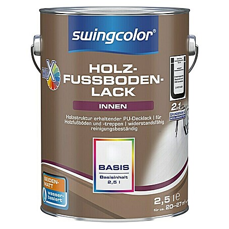 swingcolor Mix Holzfußbodenlack (Basismischfarbe 5, 2,5 l, Seidenmatt, Wasserbasiert)