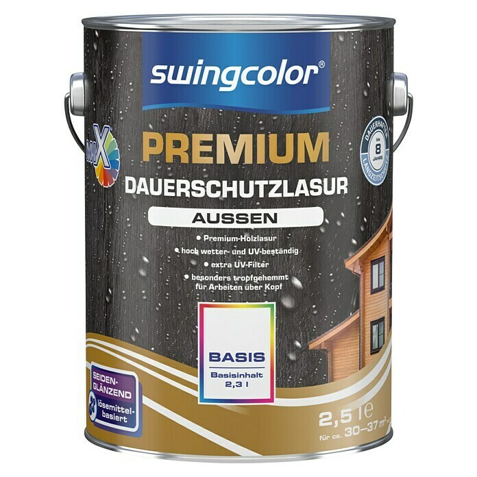 swingcolor Mix Dauerschutzlasur (Basismischfarbe, 2,5 l, Seidenglänzend)