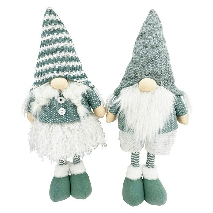 Gnomo de navidad Ingo (L x An x Al: 26 x 14 x 66 cm, Blanco/Gris, Textil) | BAUHAUS