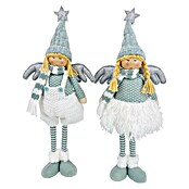 Figura decorativa Ángel Imatra (L x An x Al: 25 x 9 x 53 cm, Gris/Blanco, Textil) | BAUHAUS