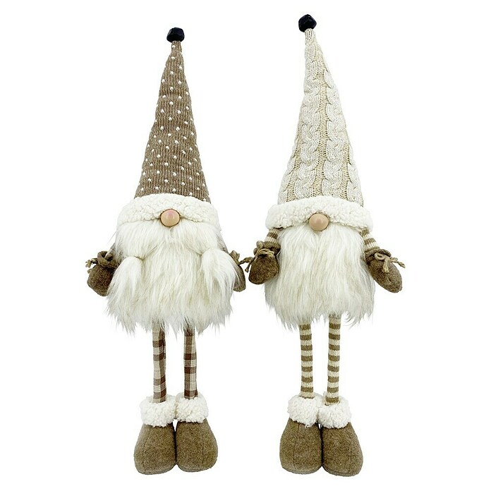Gnomo de navidad Vaala (L x An x Al: 25 x 16 x 69 cm, Beige/Marrón, Textil) | BAUHAUS