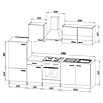 Respekta Küchenzeile KB270ESG (Breite: 270 cm, Mit Elektrogeräten, Grau)