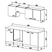 Respekta Singleküche KB210BGE (210 cm, Grau)
