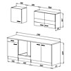 Respekta Singleküche KB210WG (210 cm, Grau)