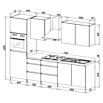 Respekta Premium Küchenzeile GLRP270HWS (Breite: 270 cm, Mit Elektrogeräten, Schwarz Hochglanz)