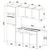Respekta Singleküche KB205EYW (Breite: 205 cm, Mit Duo-Kochmulde, Eiche York-Nachbildung, Weiß)